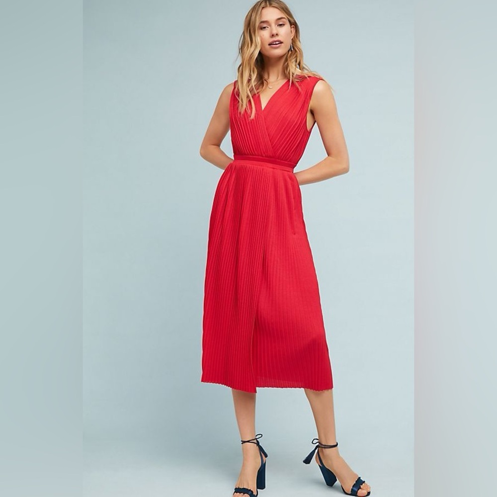 Anthropologie Tracy Reese Pleated Midi Dress